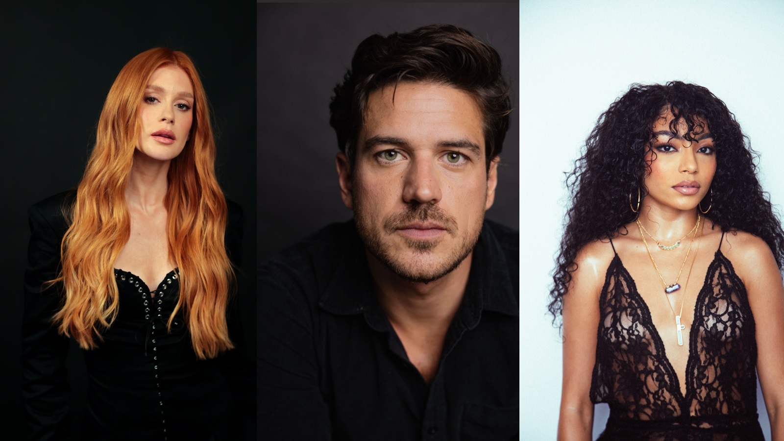 Marina Ruy Barbosa, Marco Pigossi e Any Gabrielly na série Obsessão