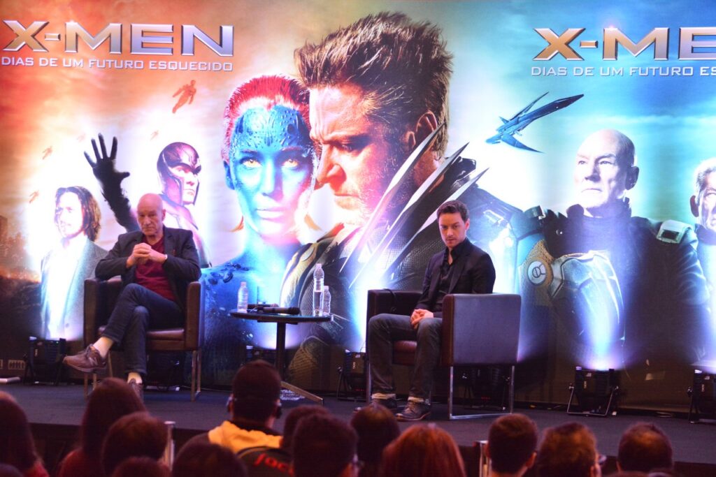 Patrick Stewart e James MCavoy na coletiva de X-Men Dias de um Futuro Esquecido 2014